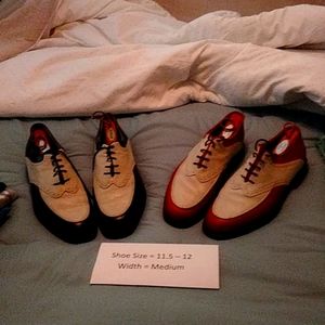 2 pair Spectator Shoes size 11.5 - 12, Black/White